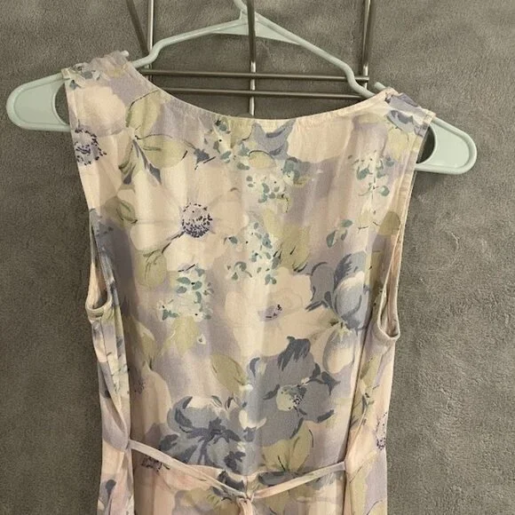 Vintage All That Jazz Dress Womens 9/10 Purple Floral Maxi Sleeveless 90s‎ USA - Picture 15 of 16